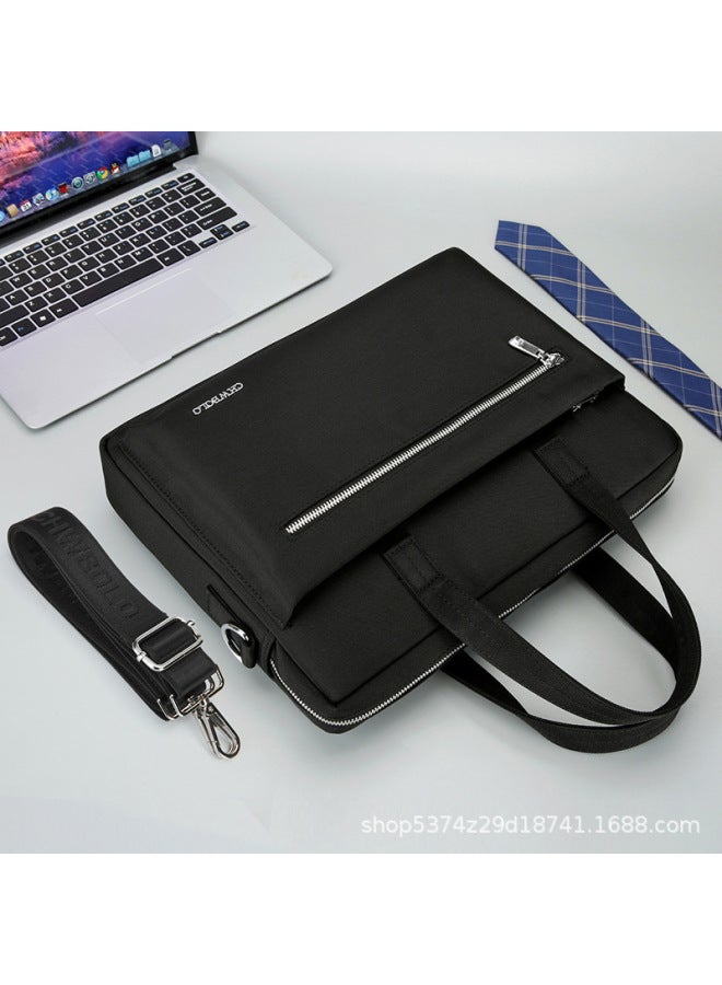 Chaowei Paul Horizontal Men's Laptop Bag Oxford Cloth Business Leisure Travel Briefcase Conference Bag-Color:Large Horizontal Blue - Image 3