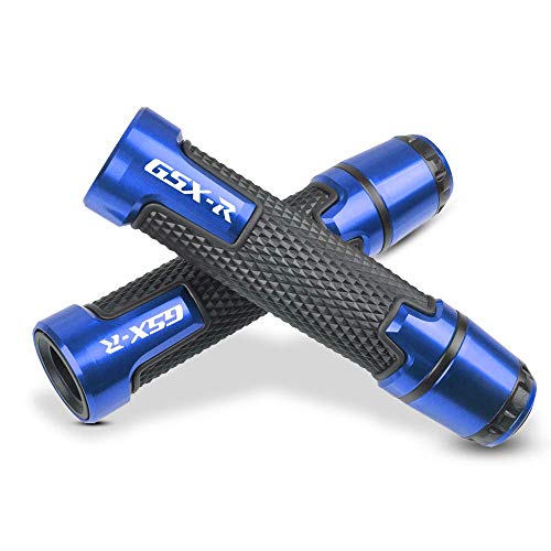 LANQIAN 7/8'' 22mm Motorcycle CNC Aluminum Powersports Handlebar Grips with Grip Ends for GSXR 125 250 300 600 750 1000 1300 Blue - Image 1