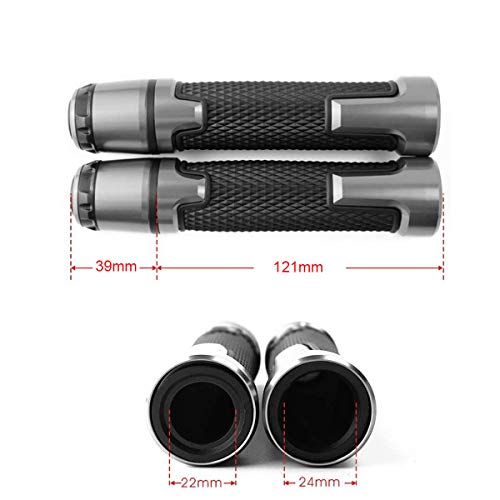 LANQIAN 7/8'' 22mm Motorcycle CNC Aluminum Powersports Handlebar Grips with Grip Ends for GSXR 125 250 300 600 750 1000 1300 Blue - Image 2