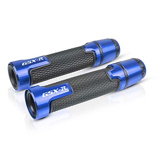 LANQIAN 7/8'' 22mm Motorcycle CNC Aluminum Powersports Handlebar Grips with Grip Ends for GSXR 125 250 300 600 750 1000 1300 Blue - Image 3