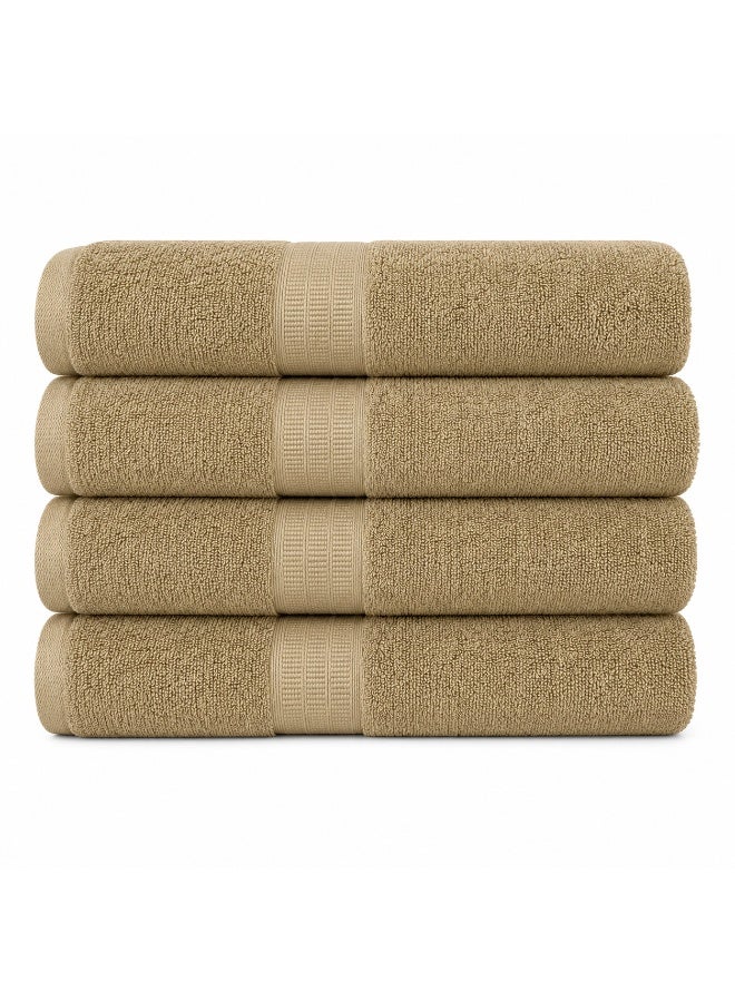 Bliss Casa Bath Towels (4 Pack, 70 x 140 cm) - 650 GSM Bathroom Towel Set - 100% Cotton 20/D Ring Spun Luxury Towels Set Highly Absorbent, Quick Dry and Soft Feel Bathroom Towels