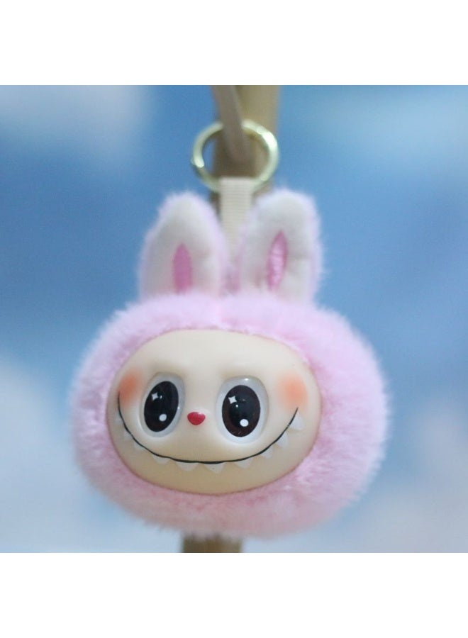 LABUBU Cute Rubberized Second-generation Labubu Plush Toy Figurines Bag Pendants Keychains Dolls  - Image 1