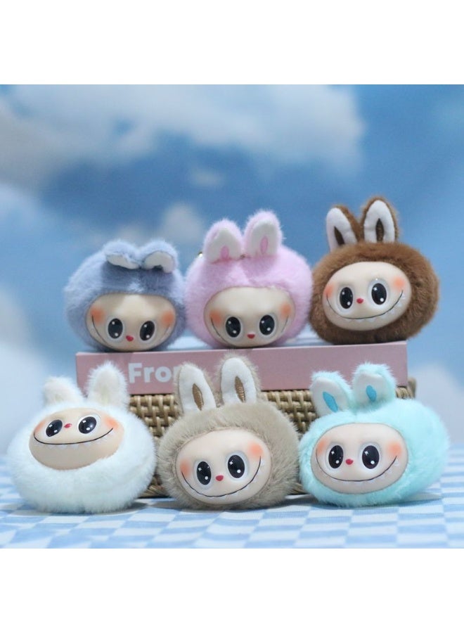 LABUBU Cute Rubberized Second-generation Labubu Plush Toy Figurines Bag Pendants Keychains Dolls  - Image 2