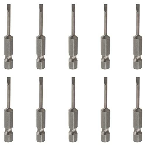 LDEXIN 10 Pcs SL3 Magnetic Slotted Screwdriver Bits S2 Steel Flat Head Screwdriver Bits with 1/4 Inch Hex Shank, 2 Inch Length - Image 2