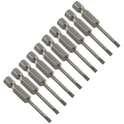 LDEXIN 10 Pcs SL3 Magnetic Slotted Screwdriver Bits S2 Steel Flat Head Screwdriver Bits with 1/4 Inch Hex Shank, 2 Inch Length - Image 1
