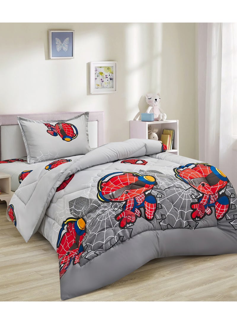 مينج لي طقم لحاف أطفال متوسط ​​الحشو مكون من 3 قطع طقم سرير ذو وجهين مقاس مفرد 170 × 220 سم للأولاد والبنات - Image 1