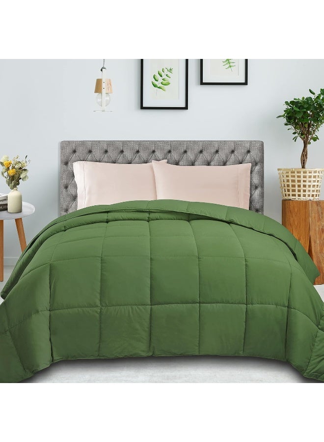 Superior Superior Classic AllSeason Reversible Down Alternative Comforter Comfy Fluffy Cozy Lightweight Decorative Duvet Insert Plush Oversized Bedding Essential Box Quilt Design Twin Terrace Green  - Image 4