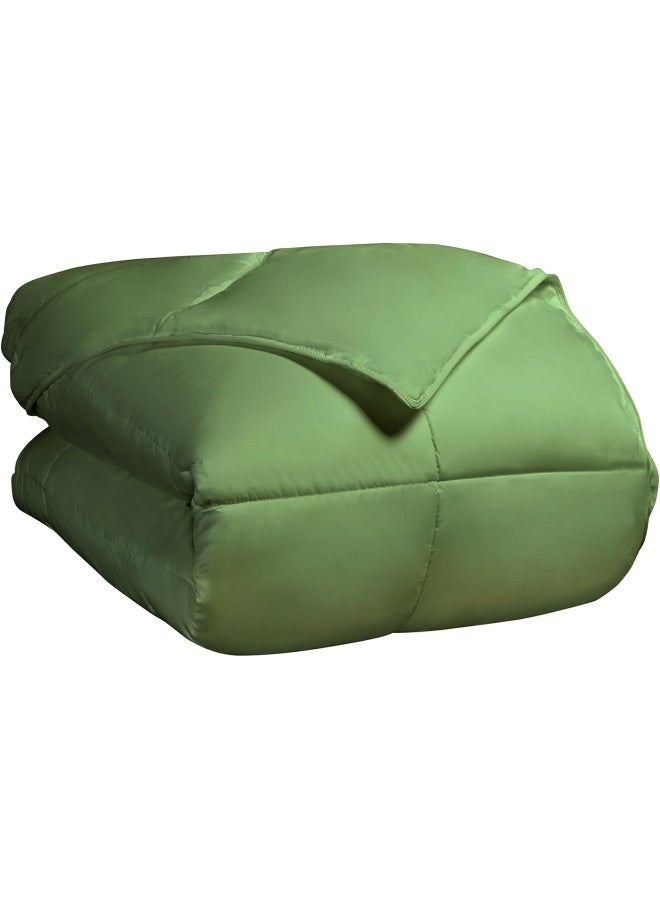 Superior Superior Classic AllSeason Reversible Down Alternative Comforter Comfy Fluffy Cozy Lightweight Decorative Duvet Insert Plush Oversized Bedding Essential Box Quilt Design Twin Terrace Green  - Image 2