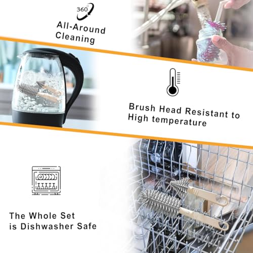 Tony Stark 6-in-1 Baby Bottle Cleaning Brush Set – Includes Silicone Bottle Brush, Nipple Cleaner, Straw Brush, Soap Dispenser, Storage Box, Bottle Drying Rack | Silicone Bristles (Plain Box - White) - Image 4