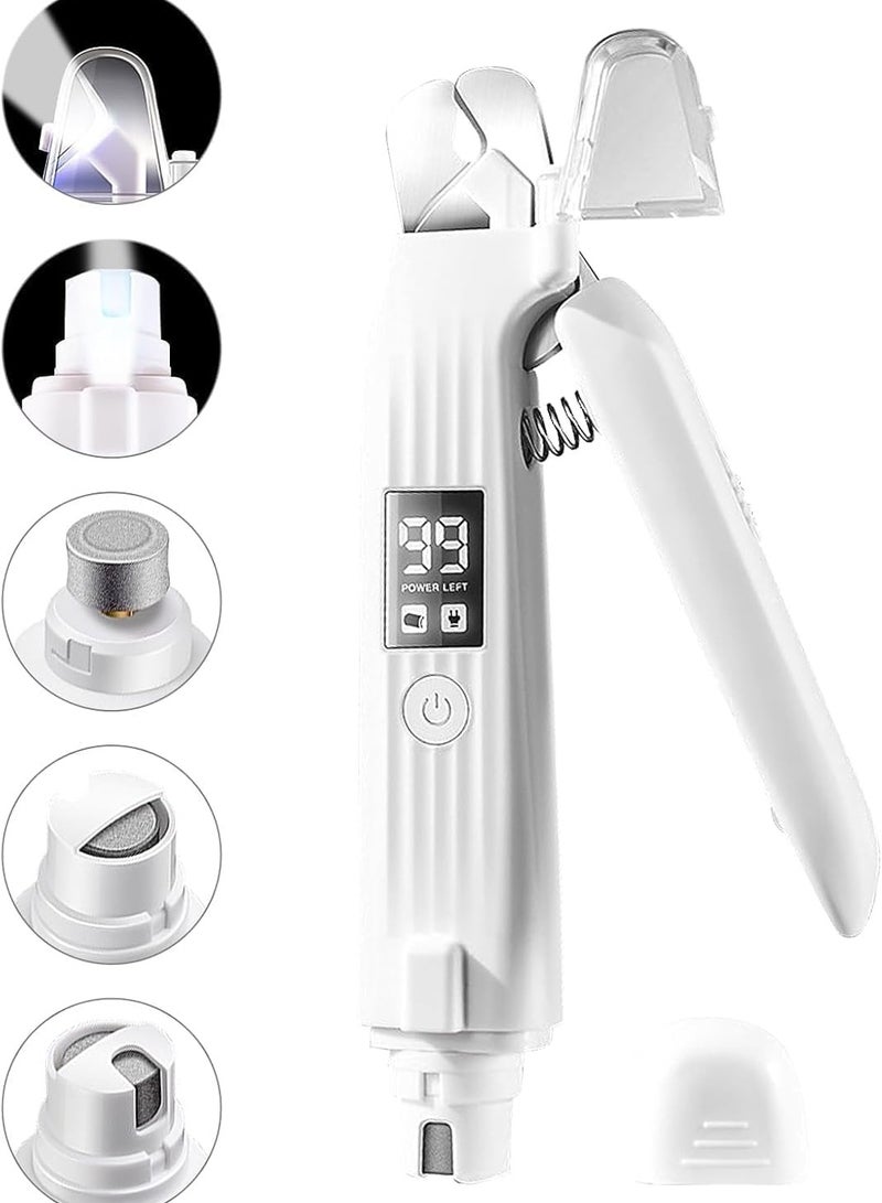 Generic Dog & Cat Nail Clipper and Grinder 2 in 1, Rechargeable with Multiple Sanding Ports and Splash Guard. LED Light on Both Ends, Comes with a Screen to Display Power and Working Status - Image 1