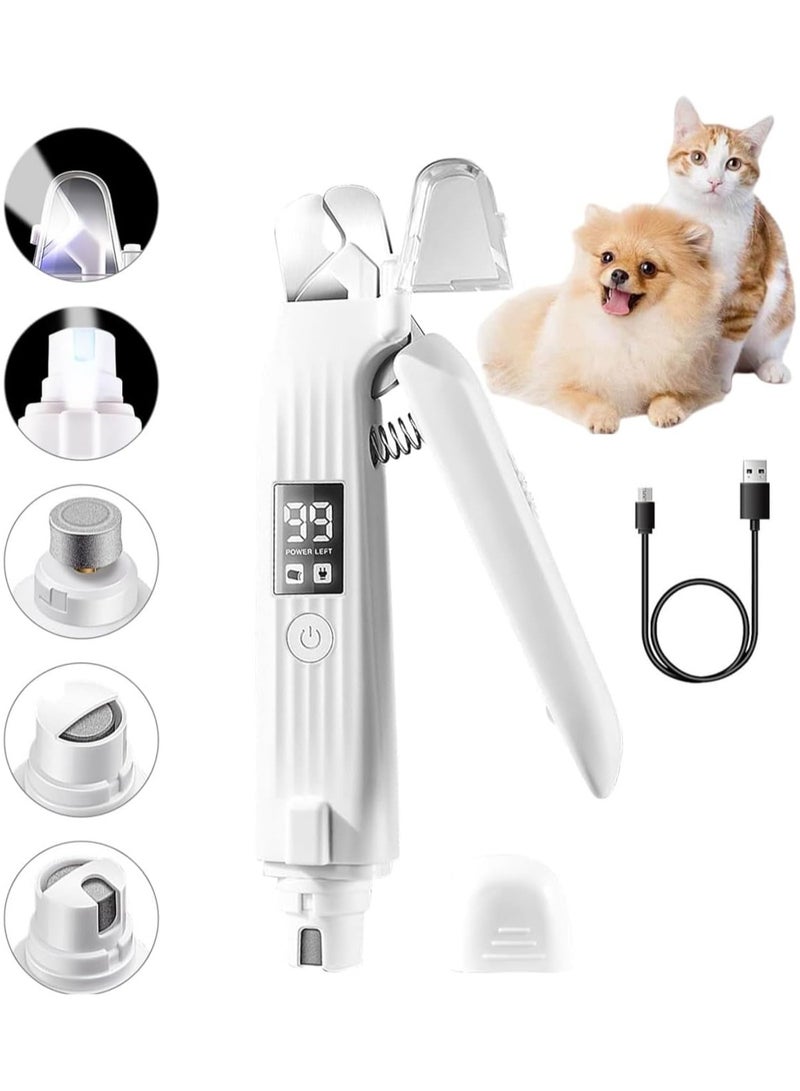 Generic Dog & Cat Nail Clipper and Grinder 2 in 1, Rechargeable with Multiple Sanding Ports and Splash Guard. LED Light on Both Ends, Comes with a Screen to Display Power and Working Status - Image 2