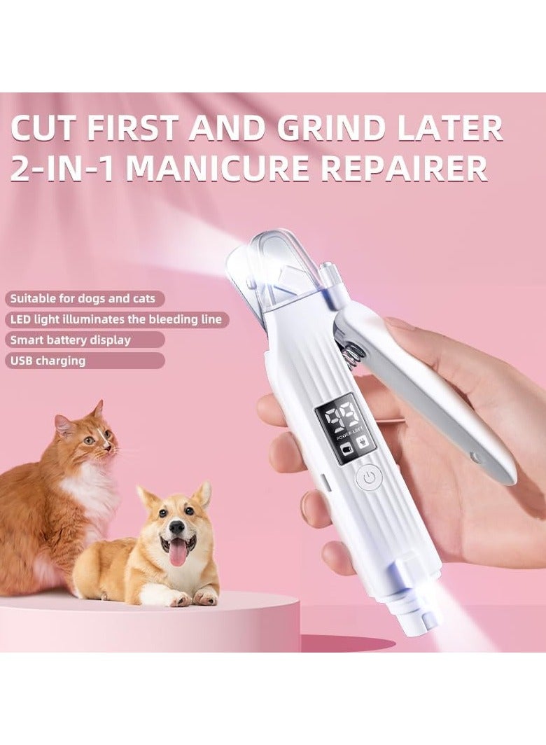 Generic Dog & Cat Nail Clipper and Grinder 2 in 1, Rechargeable with Multiple Sanding Ports and Splash Guard. LED Light on Both Ends, Comes with a Screen to Display Power and Working Status - Image 3