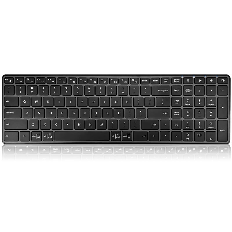 Bnnwa Wireless Bluetooth Keyboard, 3-Device Free Switching (2.4G+BT), Ultra-Slim Compact Wireless Keyboard Quiet Typing for PC/Laptop/Smart TV/Phone,12 Multimedia Keys - Image 1