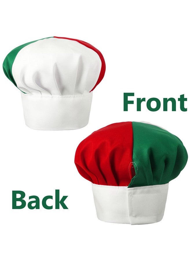 Satinior Syhood SATINIOR Italian Apron and Chef Hat for Women Men Italian Costume Fabric Bib Italy Flag Apron with Pocket Red Green Italy Gifts for Adult Kitchen Baking Pizza Cooking Party Decor - Image 3