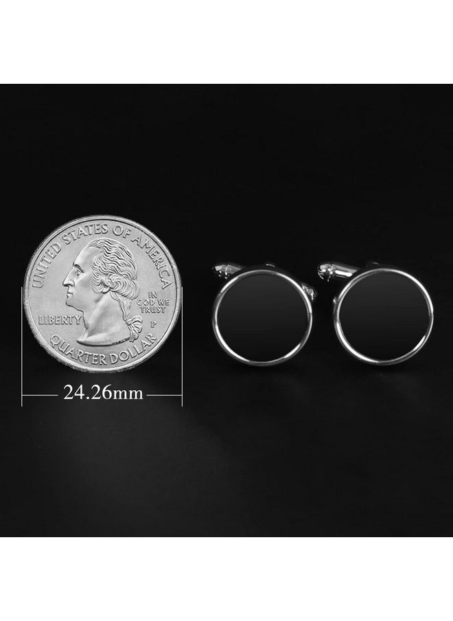 UHIBROS - Cufflinks For Men, 316L Stainless Steel Tuxedo Shirt Cuff Links Accessories, Unique Business Groom Wedding Black Silver Gold Jewelry For Son, Father, Husband, Boyfriend - Image 1