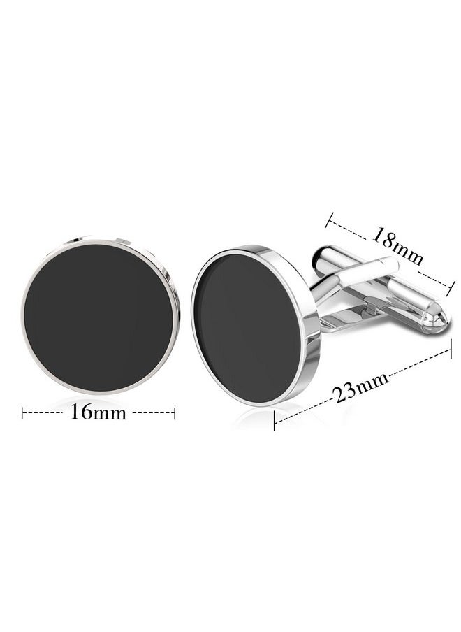 UHIBROS - Cufflinks For Men, 316L Stainless Steel Tuxedo Shirt Cuff Links Accessories, Unique Business Groom Wedding Black Silver Gold Jewelry For Son, Father, Husband, Boyfriend - Image 1