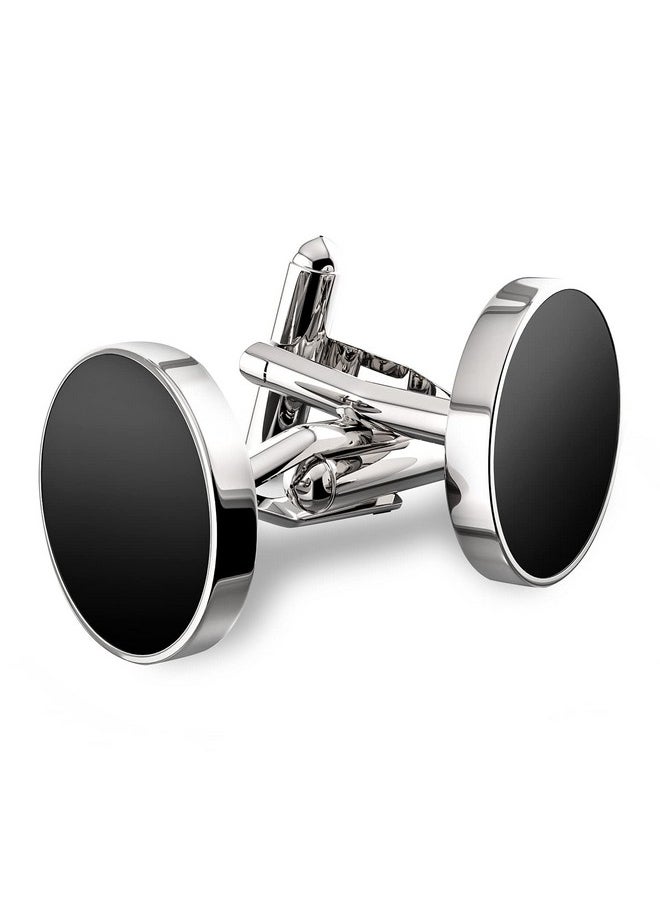 UHIBROS - Cufflinks For Men, 316L Stainless Steel Tuxedo Shirt Cuff Links Accessories, Unique Business Groom Wedding Black Silver Gold Jewelry For Son, Father, Husband, Boyfriend - Image 1