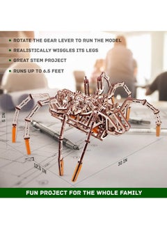 Wood Trick Wood Trick Mechanical Spider 3D Wooden Puzzle - Runs up to 7 feet - Wooden Model Kit for Adults and Kids to Build  - Image 5