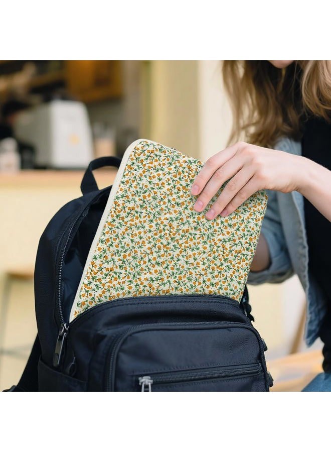 BBIQI Puffy Laptop Sleeve 13-15.6 Inch Cute Quilted Laptop Protective Case Padded Floral Computer Sleeve for MacBook (B-Yellow, 13 Inch) - Image 5