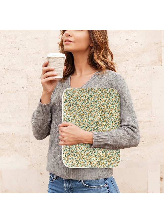 BBIQI Puffy Laptop Sleeve 13-15.6 Inch Cute Quilted Laptop Protective Case Padded Floral Computer Sleeve for MacBook (B-Yellow, 13 Inch) - Image 2