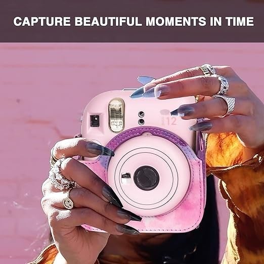 ZENKO Camera Case Compatible with Fujiifilm Instaax Mini 12 Instant Camera, PU Leather Mini 12 Carry Bag - Dreamy Cloud - Image 4