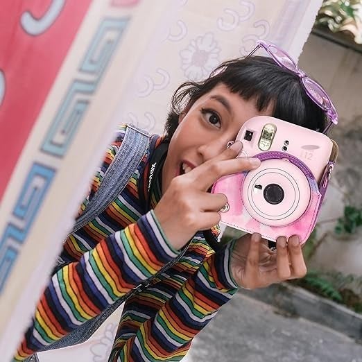 ZENKO Camera Case Compatible with Fujiifilm Instaax Mini 12 Instant Camera, PU Leather Mini 12 Carry Bag - Dreamy Cloud - Image 5