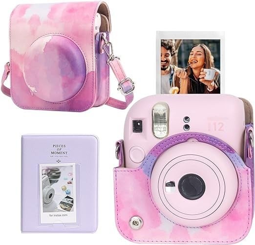 ZENKO Camera Case Compatible with Fujiifilm Instaax Mini 12 Instant Camera, PU Leather Mini 12 Carry Bag - Dreamy Cloud - Image 1