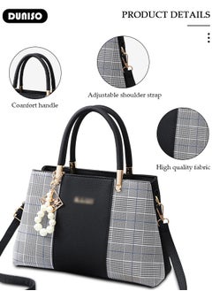 DUNISO Women's Fashion Handbag Faux Leather Crossbody Bag For Women Large Capacity Bow Trim Tote Bags Top Handle Satchel Fashionable Travel Shoulder Bag For Ladies  - Image 2
