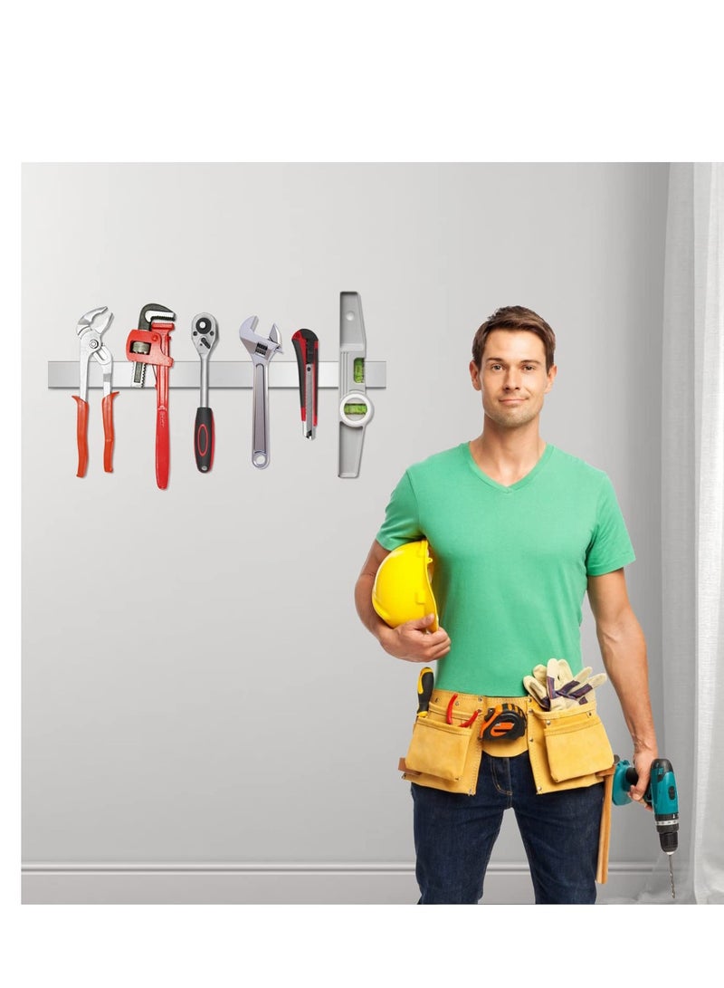 Excefore حامل سكين مغناطيسي بطول 40 سم للجدار، استخدام متعدد الأغراض كحامل سكين، شريط سكين مغناطيسي، استخدام كحامل سكين، رف سكين، شريط سكين - Image 2