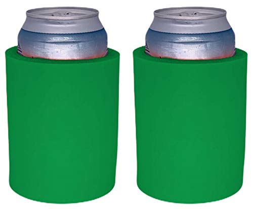 Coolie Junction Blank Thick Foam Old School Can Cooler (2 Pack, Kelly Green) - Image 1