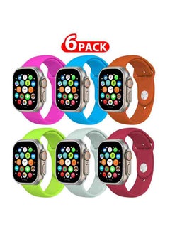 6 Pack Of Silicone Sport Band 49mm 45mm 44mm 42mm Replacement Wrist Strap Compatible For Series Ultra 2/9 /Ultra /8 / 7/6 / 5/4 / 3 & SE