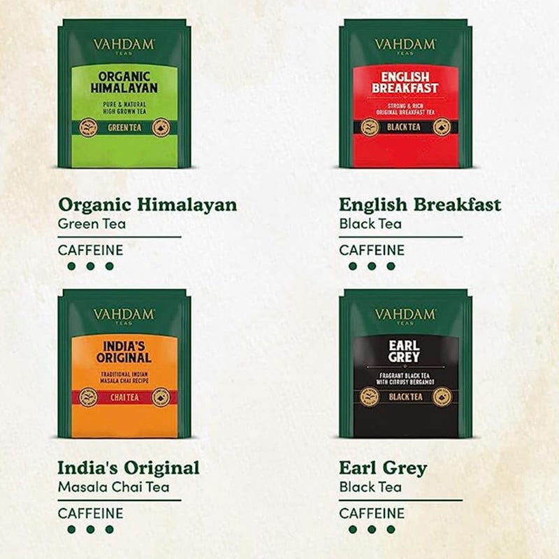 Vahdam شاي فاذام ليوم الأب (4 نكهات - 24 كيس شاي) مجموعة هدايا متنوعة من الشاي الأسود والأخضر وشاي المسالا - Image 2
