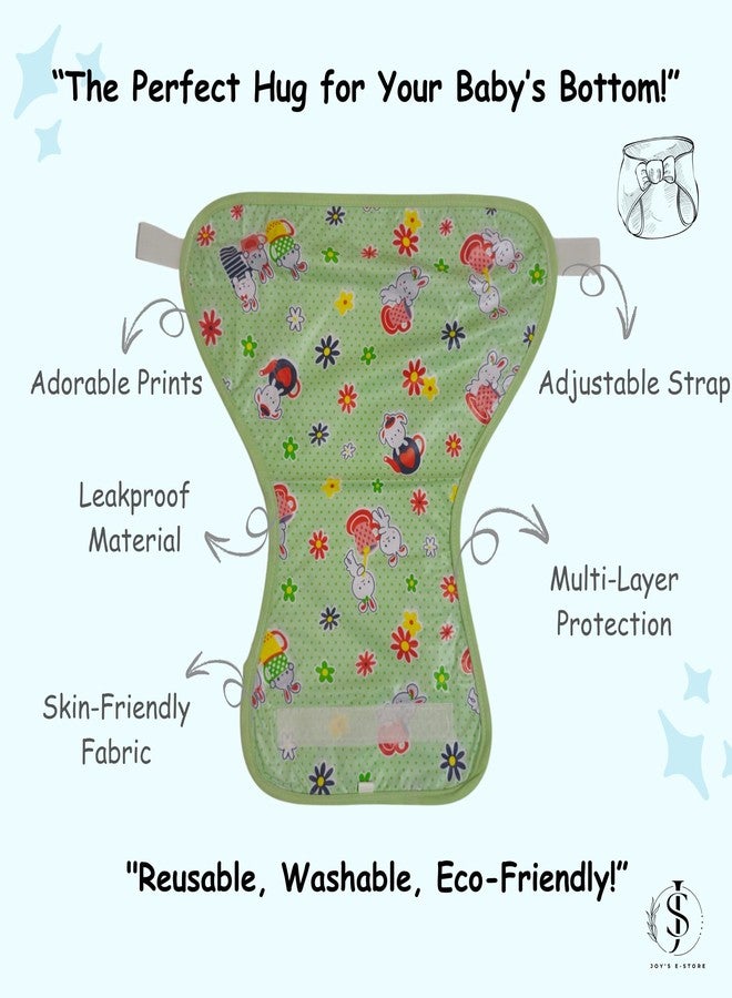 JOY'S E-STORE Reusable Baby Diapers for Newborn to 3 Years | Extra Large Size(26x22 cm) | Diaper for Baby Boys & Girls | Washable, Leak-Proof, Soft & Breathable | Pack of 3 - Image 3