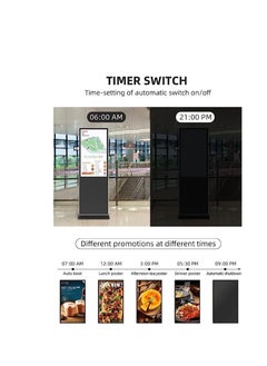 Generic Digital Signage 55 inch  Touch LCD Digital Signage and displays Full Ultra Slim Portable Player Advertising Screen Vertical Display Outdoor Standing LCD for Advertisement (55inch, Black)  - Image 4