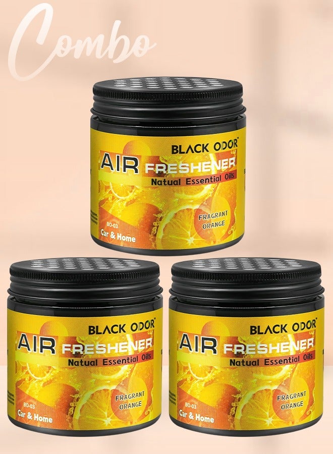 Combo Black ODOR Fragrant Orange 180G 3 Car Air Freshener Long-Lasting, Refreshing  Scent BO-03 3pcs  - Image 1