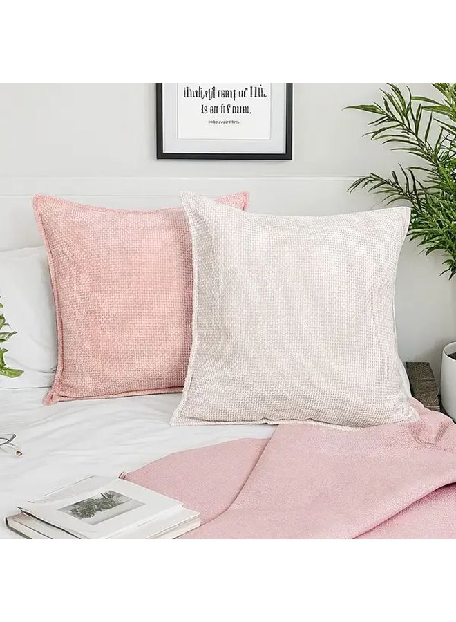 Taupe Chenille Pillow Covers 30x50cm 4Pcs Vintage Decorative Sofa Covers - Image 4