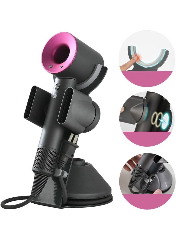 Hair Dryer Holder Stand for Dyson Supersonic Hairdryer, Aluminum Alloy Stand Power Plug Holder, Bathroom Organizer for Dyson Hair Dryer Care Tools(black） - Image 1