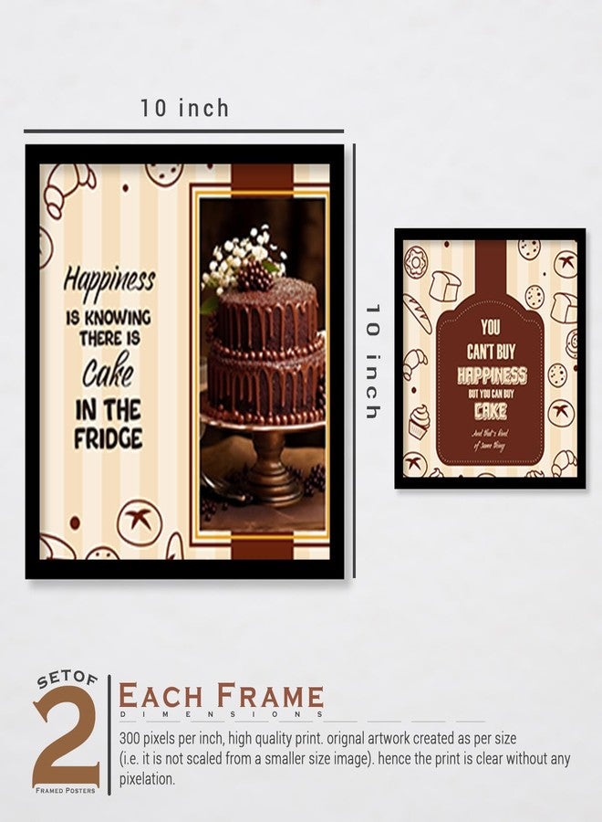 ARTELLY Engineered Wood Cake Bakery Cheesecake Quotes Wall Posters With Frame - Food Framed Posters For Cafe Lounge Restaurant Kitchen Wall Decor (Set of 8) (Black) (Medium, Kicha 3) - Image 4