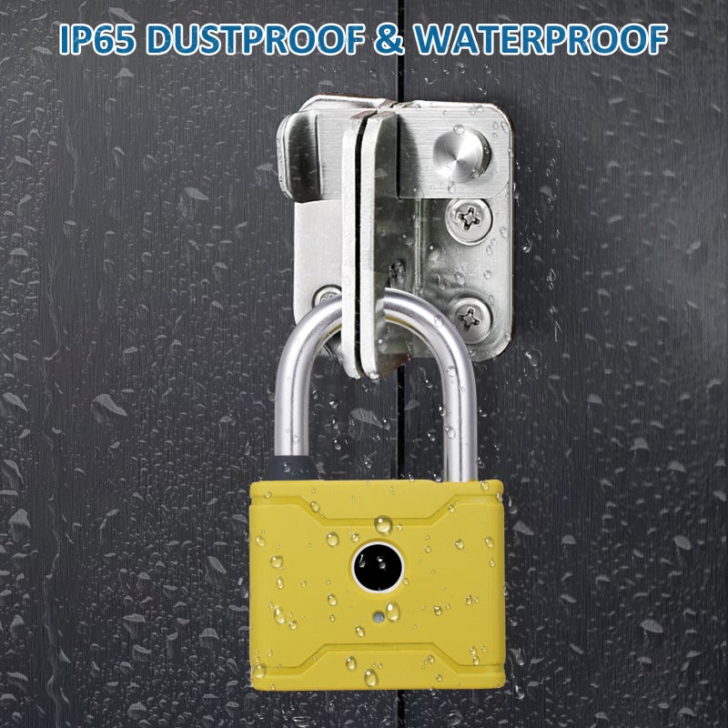 T1006D Smart Fingerprint Padlock Rechargeable Keyless 20 Fingerprints Emergency Unlocking Easy Operation IP65 Waterproof Anti-theft Security Padlock Door Luggage Backpack Lock - Image 3