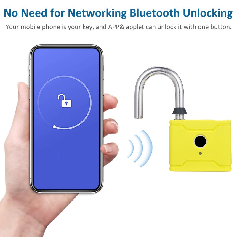 T1006D Smart Fingerprint Padlock Rechargeable Keyless 20 Fingerprints Emergency Unlocking Easy Operation IP65 Waterproof Anti-theft Security Padlock Door Luggage Backpack Lock - Image 4