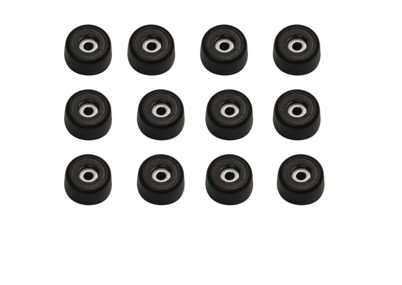 Penn Elcom Small Black Bold Rubber Feet with Steel Washer – Set of 12 | Heavy-Duty Pads for Electronics, Furniture & AV Gear | Anti-Vibration, Non-Slip for Floor Protection (Ø - 25.4mm, H - 15mm) - Image 1