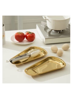 KASTWAVE 2 Pack Gold Stainless Steel Spoon Rest, Spatula Ladle Spoon Utensils Holder, Suitable for Home Kitchen and Coffee Bar Decoration (Gold）  - Image 3