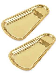 KASTWAVE 2 Pack Gold Stainless Steel Spoon Rest, Spatula Ladle Spoon Utensils Holder, Suitable for Home Kitchen and Coffee Bar Decoration (Gold）  - Image 1