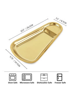 KASTWAVE 2 Pack Gold Stainless Steel Spoon Rest, Spatula Ladle Spoon Utensils Holder, Suitable for Home Kitchen and Coffee Bar Decoration (Gold）  - Image 2