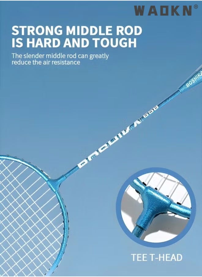 WAOKN - Badminton Racket Set, Lightweight Professional Badminton Racket Set for Badminton Racquets Badminton Rackets Set, Lightweight Badminton Rackets Professional Set with 3 Nylon Ball, 1 Badminton Bag - Image 1