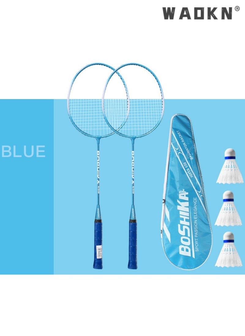 WAOKN - Badminton Racket Set, Lightweight Professional Badminton Racket Set for Badminton Racquets Badminton Rackets Set, Lightweight Badminton Rackets Professional Set with 3 Nylon Ball, 1 Badminton Bag - Image 1