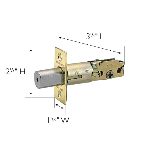 Design House 786103 2Way Replacement Square Corner Deadbolt Latch Polished Brass - Image 3
