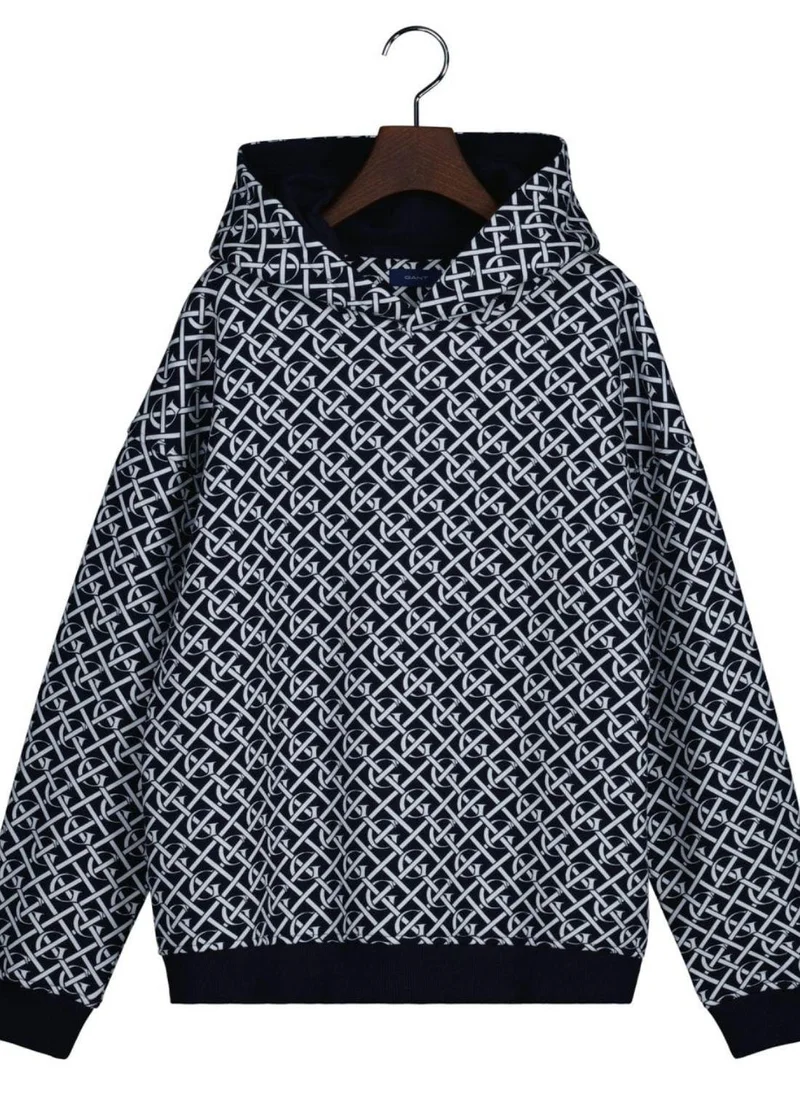 غانت Gant Teen Boys Oversized Monogram Hoodie