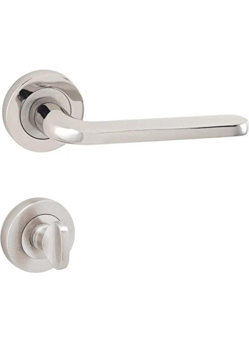 Eym - Arpat Likya Round Rosette WC Door Handle Satin - Image 1