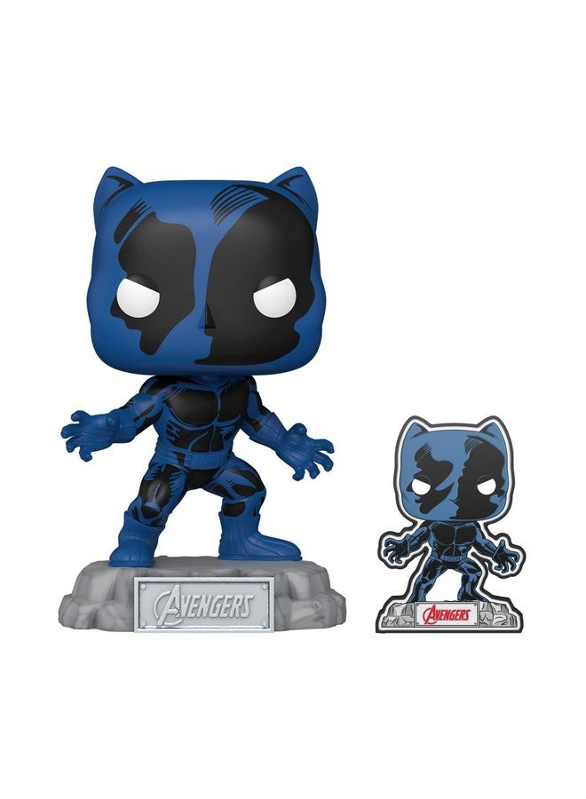 Funko Pop! & Pin: The Avengers: Earth's Mightiest Heroes - 60th Anniversary, Black Panther with Pin, Amazon Exclusive - Image 2